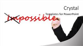  Presentation with possible - Beautiful slide set featuring human hand turning word impossible into possible backdrop and a white colored foreground