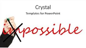  Presentation with possible - Presentation enhanced with human hand turning word impossible into possible background and a white colored foreground
