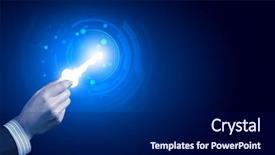  Presentation with digital data a human eye - Presentation theme enhanced with human hand with digital key background and a black colored foreground