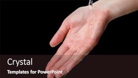  Presentation with splashing - Beautiful presentation theme featuring human hand with water splashing on them on black background backdrop and a wine colored foreground