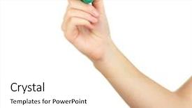  Presentation with writing the text human rights - Audience pleasing PPT theme consisting of human hand writing at blank backdrop and a white colored foreground