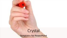  Presentation with human - Slide set having human hand writing at blank background and a lemonade colored foreground