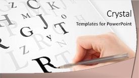  Presentation with white letters - Presentation theme featuring human hand writing various letters on white plain paper background and a white colored foreground