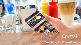  Presentation with humanity - Presentation design enhanced with futuristic smart phone background and a coral colored foreground