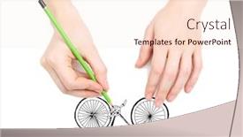  Presentation with bicycle - Theme with human-hands-drawing-bicycle-isolated background and a lemonade colored foreground