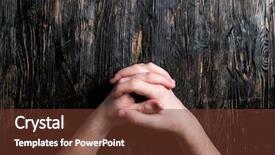  Presentation with black babies hands and feet in black human hands - Slides consisting of human hands folded like lock background and a tawny brown colored foreground