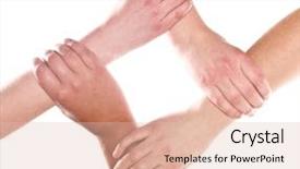  Presentation with circle - Cool new PPT theme with american style kitchen area of luxury apartment showing interior design backdrop and a gray colored foreground