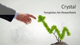  Presentation with holding hands - PPT theme featuring human hands holding plant background and a light gray colored foreground