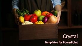  Presentation with holding hands - Slide deck consisting of people colored boxes - human hands holding wooden box background and a wine colored foreground