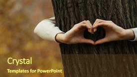  Presentation with park - PPT layouts with human hands hugging tree background and a tawny brown colored foreground