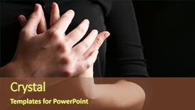  Presentation with black hands - Presentation design enhanced with human hands on black background background and a tawny brown colored foreground