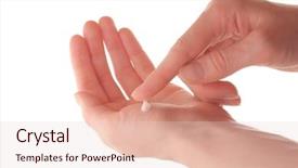  Presentation with hygiene - Presentation enhanced with human hands with hygiene cream background and a lemonade colored foreground