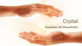  Presentation with human robot hands - Slide deck consisting of human hands with light isolated background and a cream colored foreground