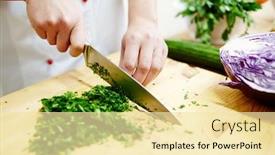  Presentation with salad - Slide deck having  background and a  colored foreground