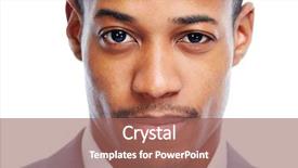 Presentation with christian african american men - PPT layouts with human head - african american man close-up isolated background and a coral colored foreground