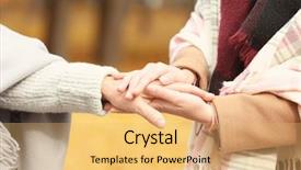  Presentation with caregiver - Slide deck with human health - senior woman and young caregiver background and a yellow colored foreground