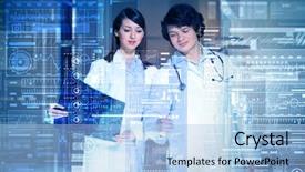  Presentation with modern medicine cardiology concept mixed - Colorful presentation enhanced with human health technology - medicine doctor working with modern backdrop and a light blue colored foreground