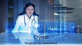  Presentation with health technology - Presentation theme consisting of human health technology - medicine doctor working with modern background and a light blue colored foreground