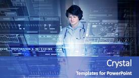  Presentation with medicine - Slide deck with human health technology - medicine doctor working with modern background and a teal colored foreground