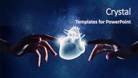  Presentation with heart health - Presentation design having human heart health background and a navy blue colored foreground