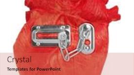  Presentation with human heart - Presentation theme featuring human-heart-locked-with-chain background and a  colored foreground