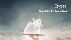 Presentation with human heart - Theme with human heart on tray background and a ocean colored foreground