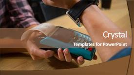  Presentation with contactless - Audience pleasing slide deck consisting of human hotel - cropped hand of male customer backdrop and a coral colored foreground