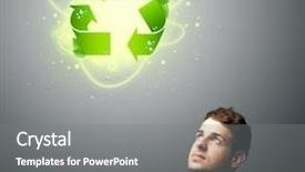  Presentation with eco quartier - Amazing presentation design having human icon - young businessman holding virtual eco backdrop and a gray colored foreground