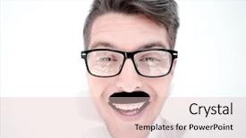  Presentation with glasses - Presentation theme enhanced with human impact - close up businessman with glasses background and a lemonade colored foreground