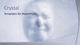  Presentation with human face - Audience pleasing PPT theme consisting of human-imprint-of-face backdrop and a sky blue colored foreground