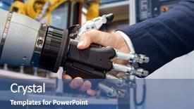  Presentation with interaction - Amazing slide set having human interaction with artificial intelligence backdrop and a ocean colored foreground