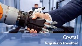  Presentation with interaction - Slide deck having human interaction with artificial background and a teal colored foreground