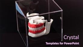  Presentation with human anatomy - Slide set having human-jaw-with-teeth-implants background and a wine colored foreground
