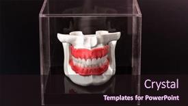  Presentation with human anatomy - Presentation theme enhanced with human-jaw-with-teeth-implants background and a wine colored foreground