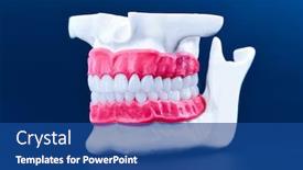 Presentation with orthodontic - Presentation design consisting of human-jaw-with-teeth background and a ocean colored foreground