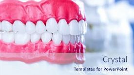  Presentation with human anatomy - Beautiful slide deck featuring human-jaws-with-teeth backdrop and a sky blue colored foreground