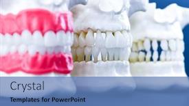  Presentation with orthodontic - PPT theme enhanced with human-jaws-with-teeth background and a teal colored foreground