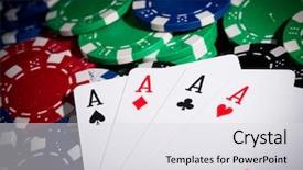 Presentation with poker - Beautiful slide set featuring human king - close-up of professional poker table backdrop and a light gray colored foreground