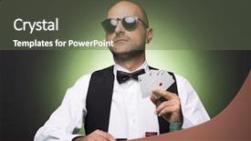  Presentation with poker - Beautiful PPT layouts featuring human king - poker player showing poker cards backdrop and a  colored foreground