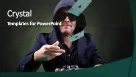  Presentation with two cute sisters playing - Beautiful presentation theme featuring human king - poker player throwing two ace backdrop and a dark gray colored foreground