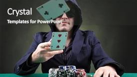  Presentation with poker - Audience pleasing slides consisting of human king - poker player throwing two cards backdrop and a dark gray colored foreground