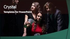  Presentation with girl in red dress - Beautiful slides featuring human king - pretty young brunette in red backdrop and a wine colored foreground