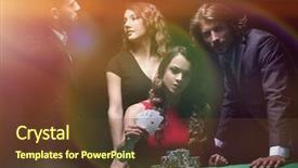  Presentation with girl in red dress - Beautiful slide deck featuring human king - pretty young brunette in red backdrop and a tawny brown colored foreground