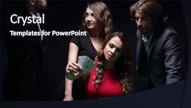  Presentation with casino - Slides featuring human king - pretty young brunette in red background and a black colored foreground