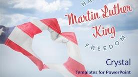  Presentation with usa flag - Slides with human king - usa flag painted on hands background and a sky blue colored foreground