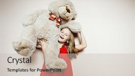  Presentation with cute - Amazing presentation theme having human life - cute little happy girl posing backdrop and a soft green colored foreground