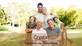  Presentation with happy life - Colorful slides enhanced with human life - portrait of a happy family backdrop and a coral colored foreground