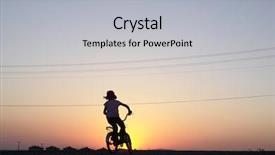  Presentation with rides - Cool new presentation design with human life cycle - girl rides bicycle - silhouette backdrop and a light gray colored foreground