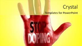  Presentation with human life cycle - PPT theme featuring human life cycle - stop doping written on hand background and a white colored foreground