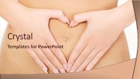  Presentation with hands the shape of a heart - Presentation theme enhanced with human life cycle - woman makes heart shape background and a lemonade colored foreground